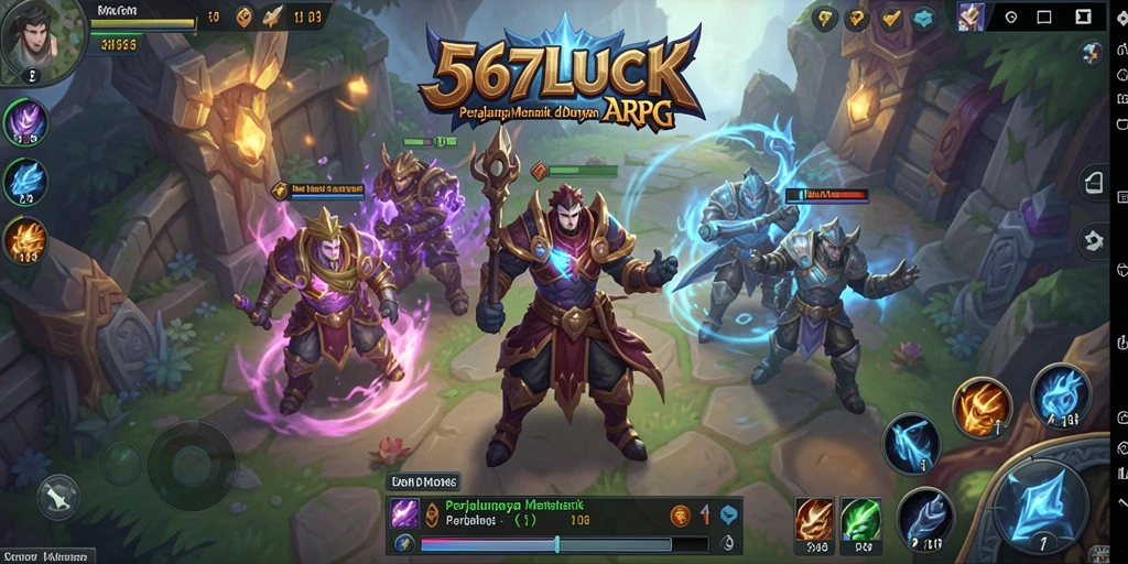 Tangkapan layar gameplay <strong>567LUCK</strong> menampilkan pertarungan seru dan lingkungan yang luas.