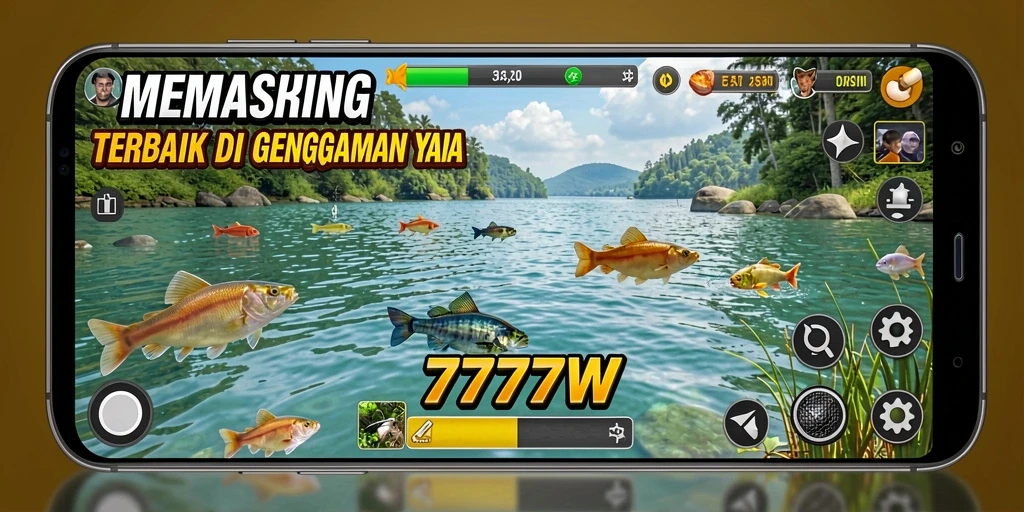 Screenshot gameplay 7777W menampilkan pengalaman memancing yang seru dan mendebarkan.