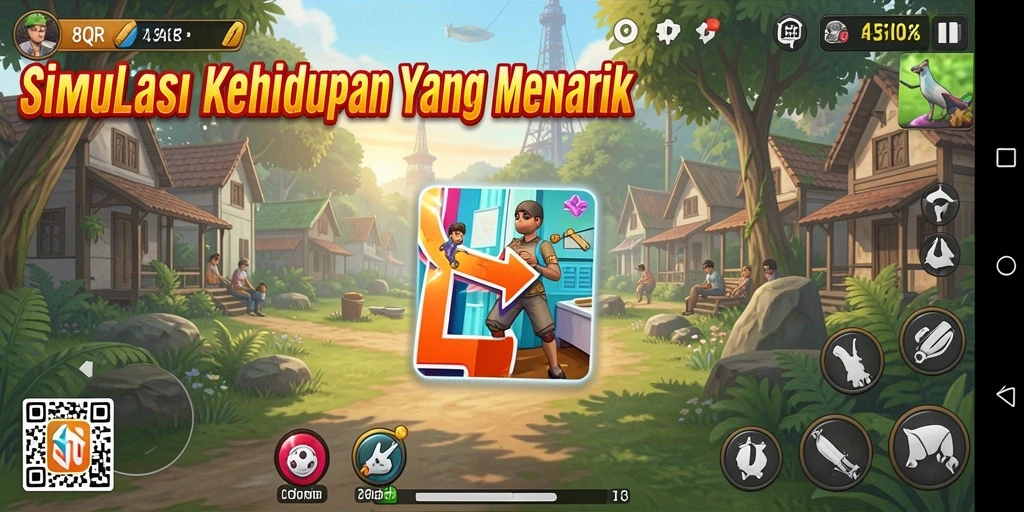 Screenshot gameplay 8QR yang menampilkan pengalaman simulasi.
