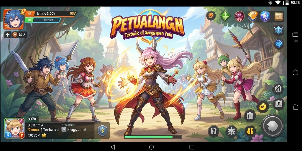 Screenshot gameplay 99ZK dengan karakter Anime yang sedang bertarung.