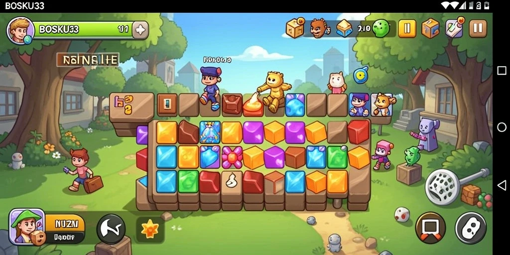 Gameplay seru menunjukkan tantangan teka-teki di BOSKU33.