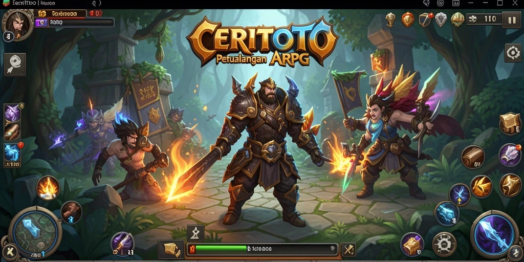 Tampilan gameplay yang mendebarkan dalam <strong>CERITOTO</strong>, dunia ARPG yang penuh petualangan.