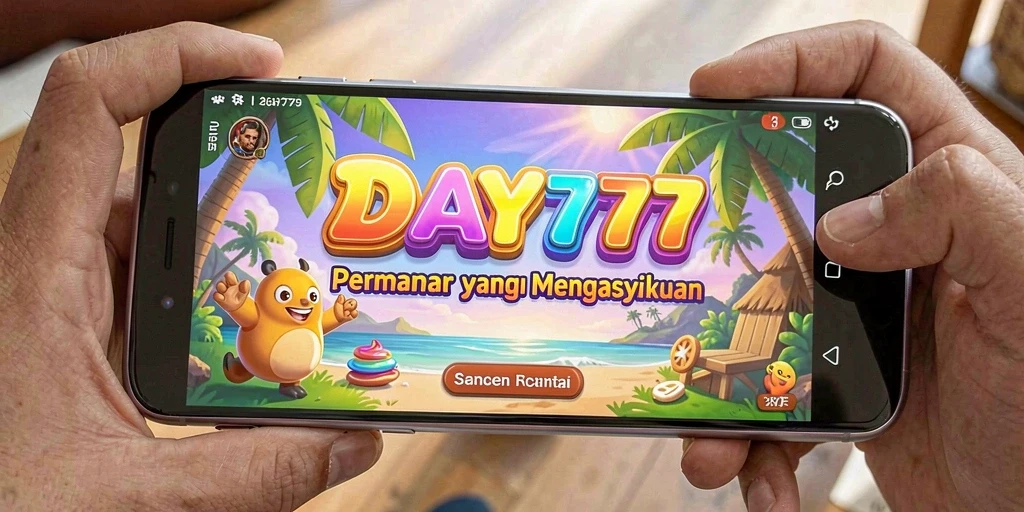 Tampilan gameplay DAY777 yang menarik dan penuh warna.