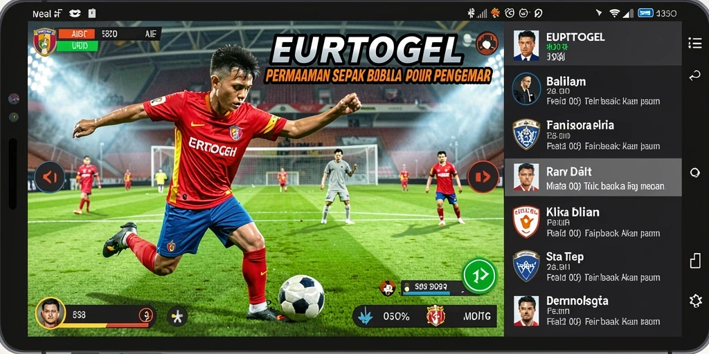 Tampilan gameplay EUROTOGEL yang menarik dengan pertandingan sepak bola yang seru.