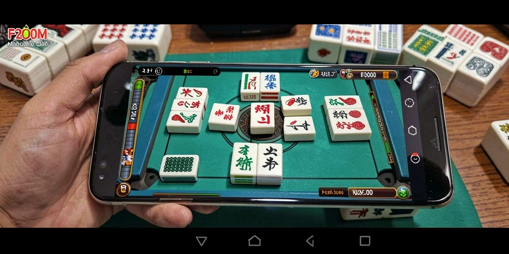 Tampilan gameplay seru dari F200M saat bermain Mahjong.