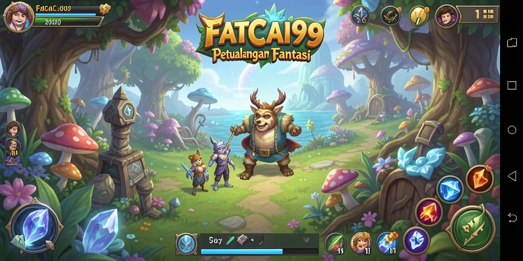 Screenshot utama FATCAI99 menunjukkan karakter dalam aksi menjelajahi dunia penuh petualangan.