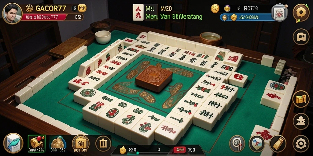 Tampilan gameplay Mahjong yang seru dan mendebarkan di GACOR77.