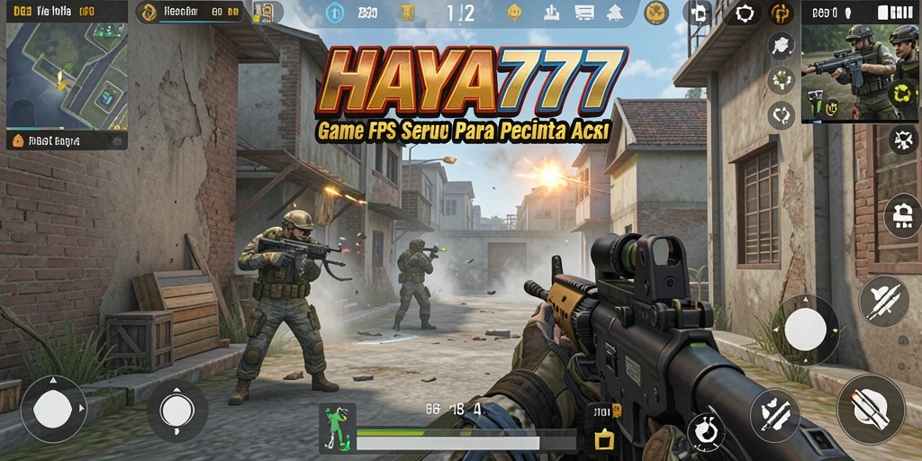 Tampilan gameplay HAYA777 yang intens dan penuh aksi FPS.