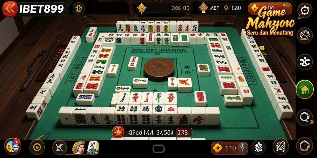 Tampilan gameplay seru di IBET899 dengan Mahjong yang menarik.