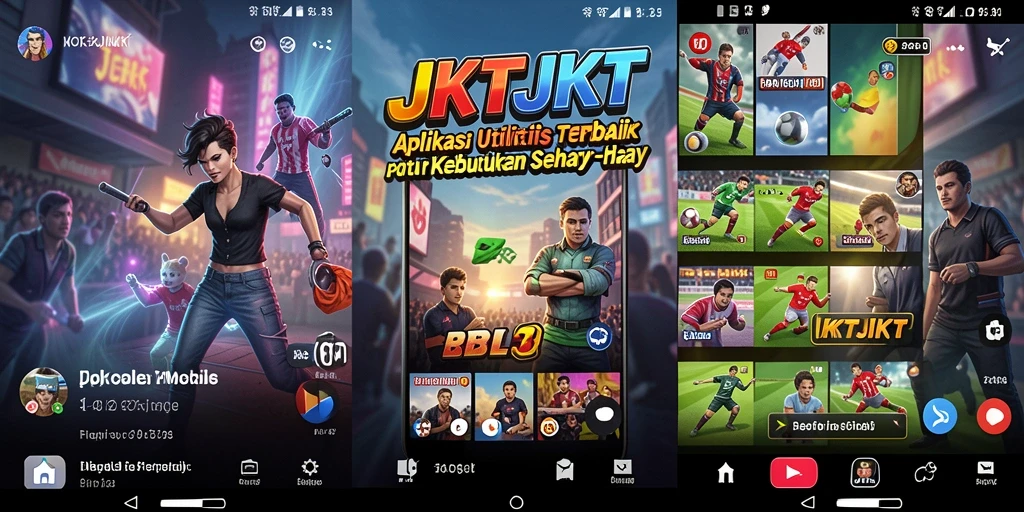 Screenshot utama JKTJKT menunjukkan antarmuka aplikasi yang intuitif.