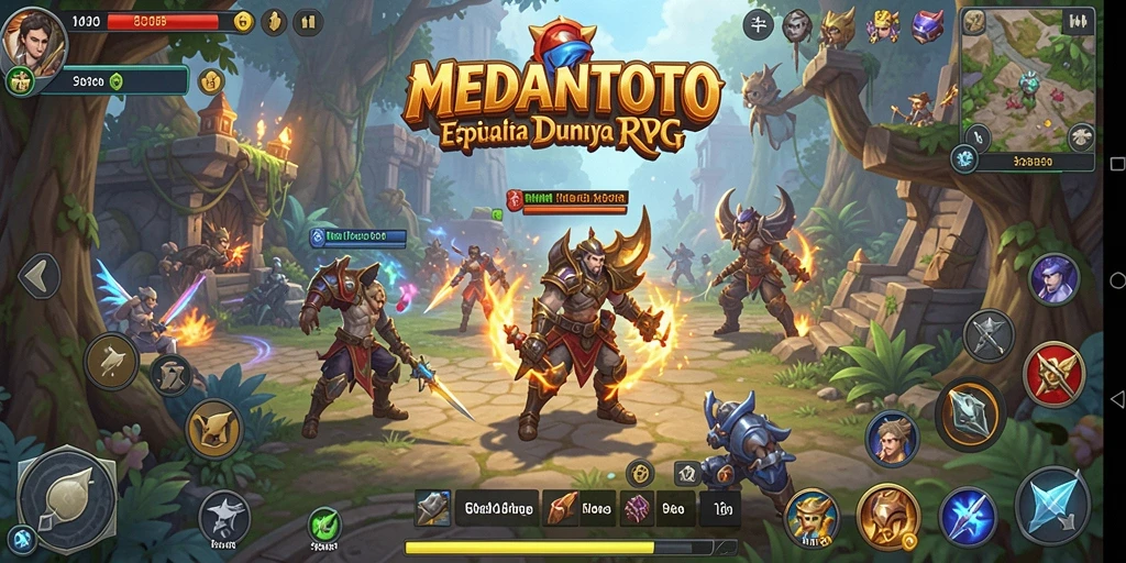 Tangkapan layar utama MEDANTOTO menampilkan aksi pertempuran RPG yang mendebarkan.