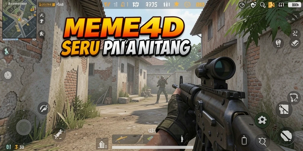 Tampilan gameplay seru dari MEME4D dengan aksi tembak-menembak yang mendebarkan.