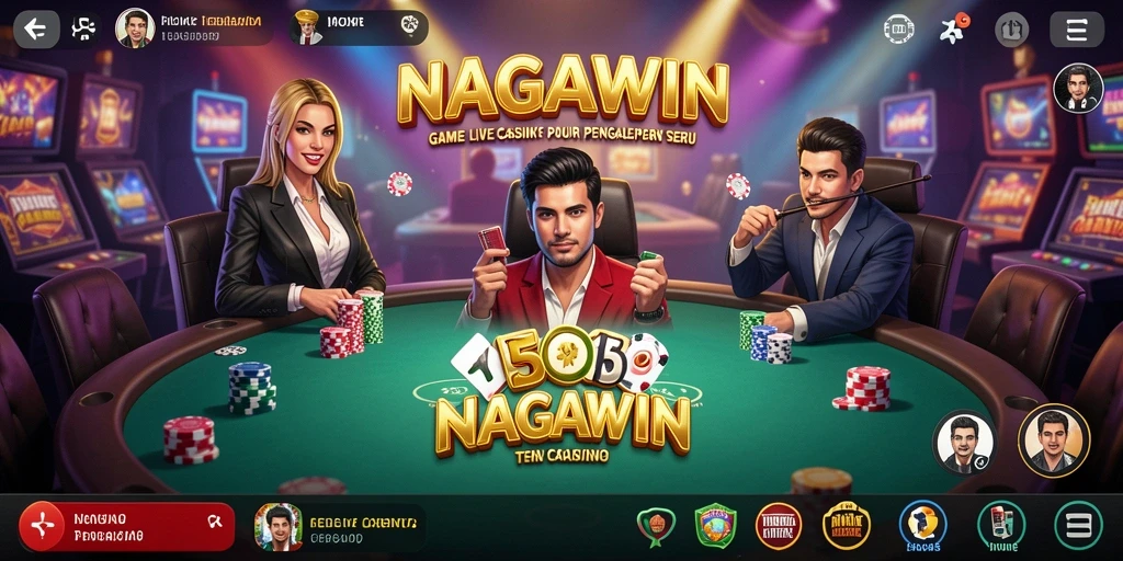 Tampilan gameplay menarik dari NAGAWIN dengan dealer live.