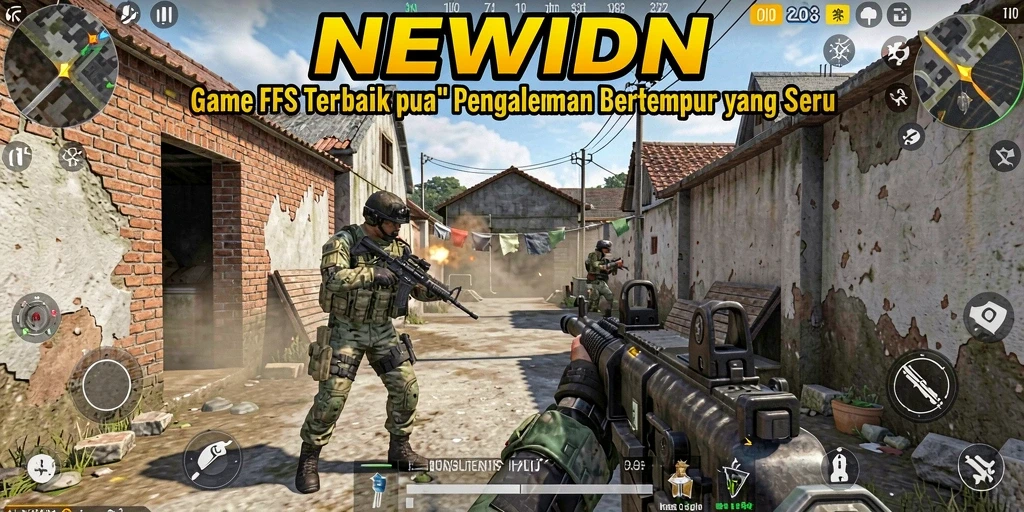 Tangkapan layar gameplay <strong>NEWIDN</strong> menunjukkan aksi tembak-menembak yang intens dan seru.