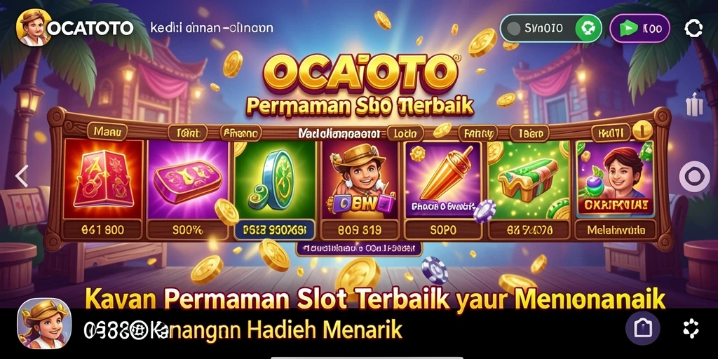 Screenshot gameplay OCATOTO yang menampilkan mesin slot menarik.
