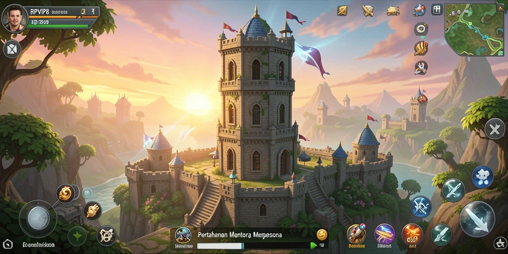 Tangkapan layar RPVIP8 menampilkan pertempuran Tower Defense yang mendebarkan.