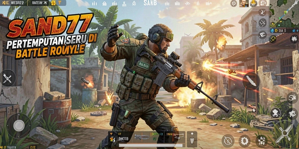 Gameplay seru SAND77 dengan pertempuran intens.
