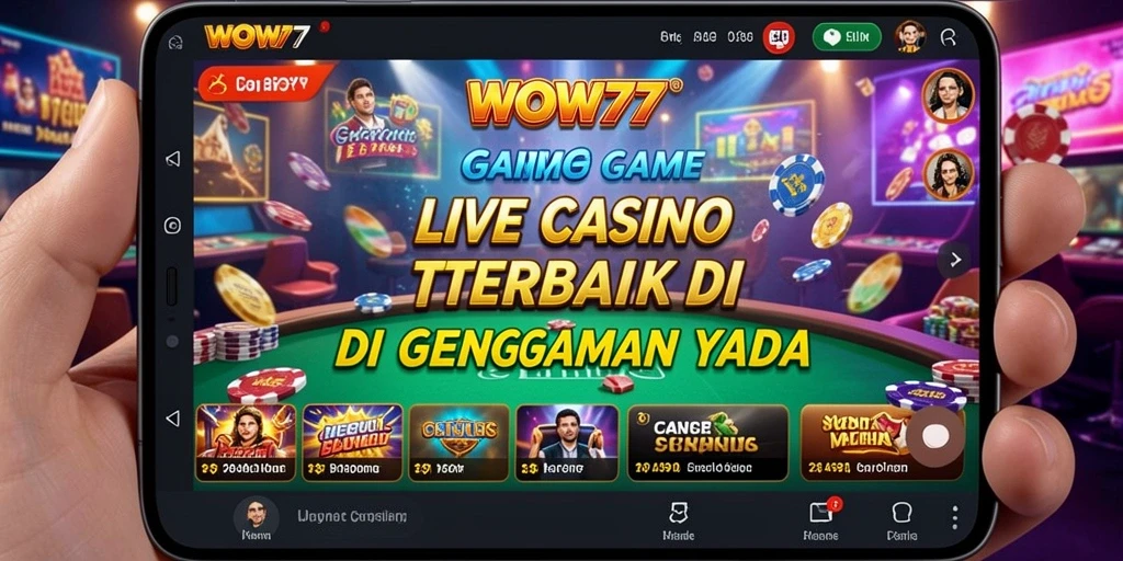 Tampilan gameplay Live Casino yang menarik dan interaktif di WOW77.